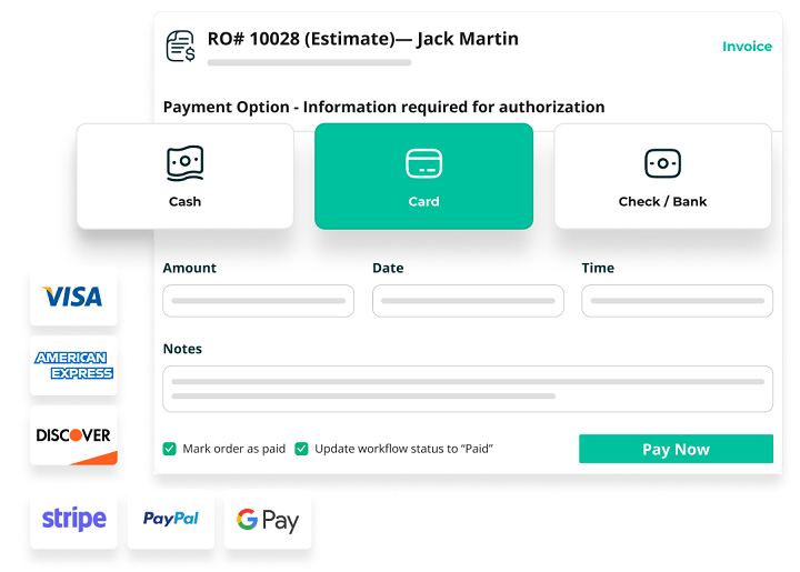 Flexible payment options at checkout in AutoLeap