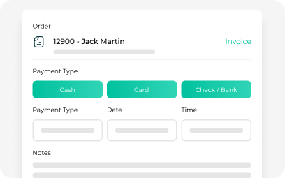 AutoLeap point-of-sale checkout with cash, card, and check payment options