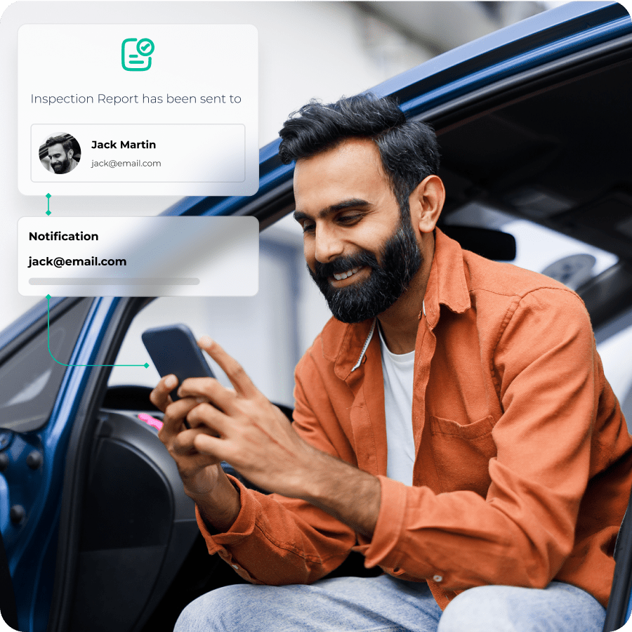 AutoLeap inspection upsell view showing customer approval of recommended services