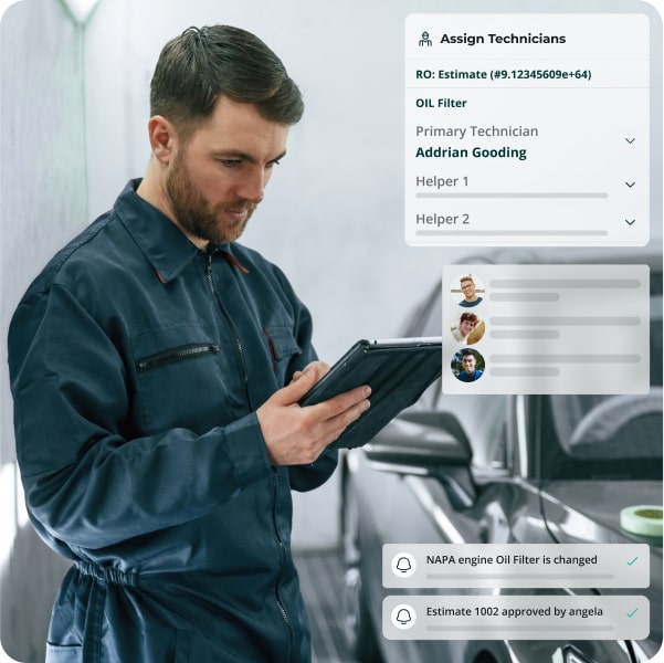 Tasks assigned directly to technicians on an AutoLeap work order