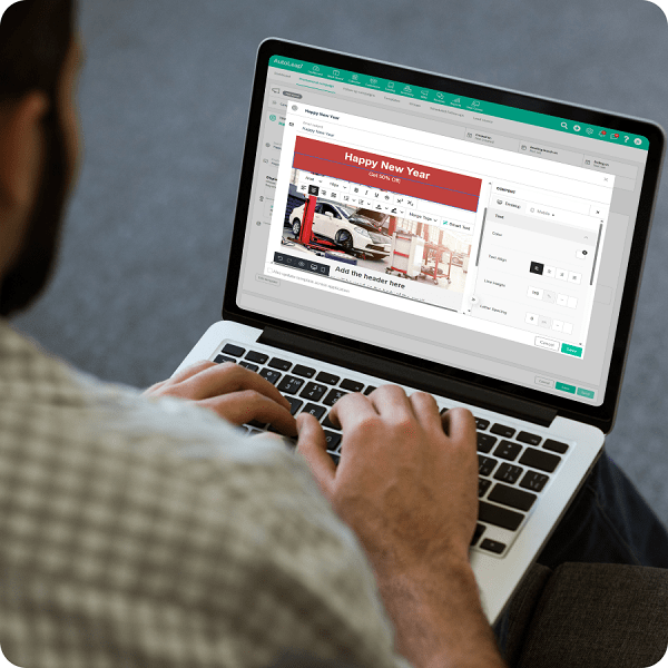 AutoLeap CRM targeted campaign setup for auto repair shop customers