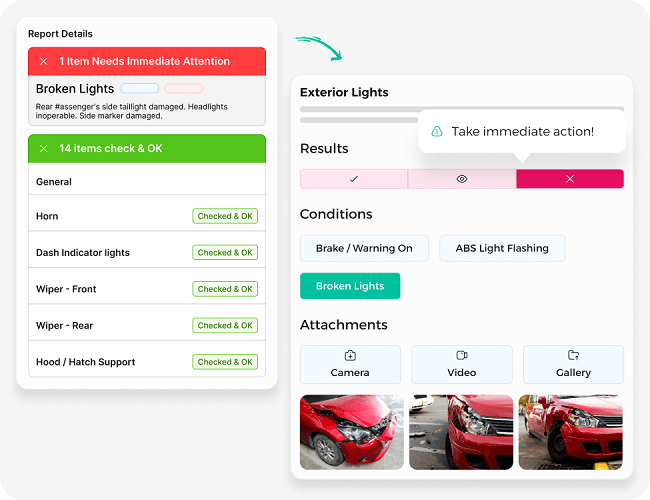 AutoLeap digital vehicle inspection with photo annotations sent to garage customer for approval