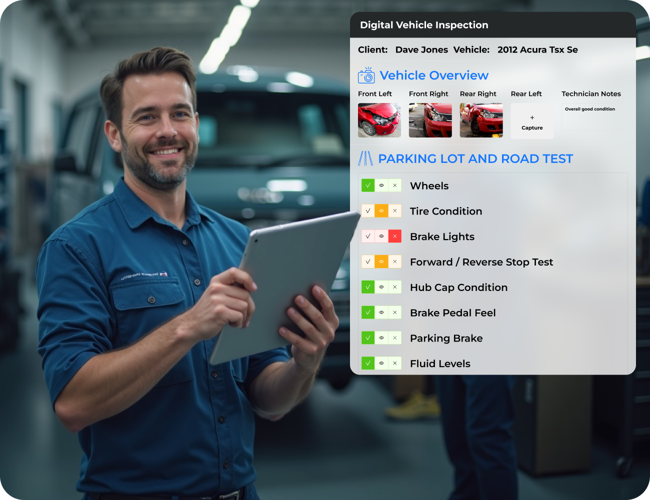 AutoLeap inspection showing a customer what needs fixing, backed by photos