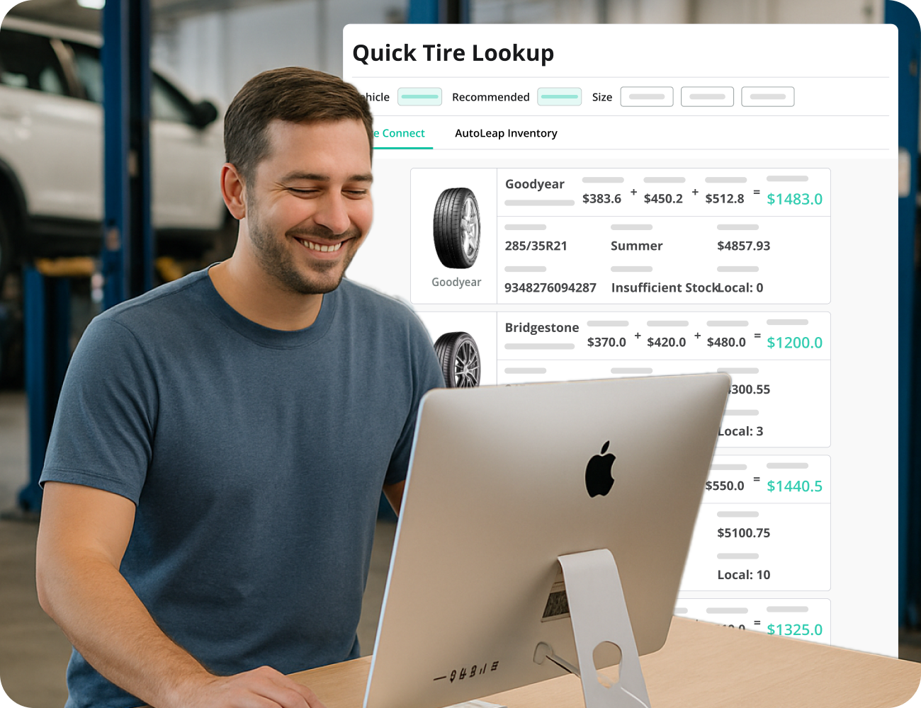 Parts ordered from connected distributors within AutoLeap