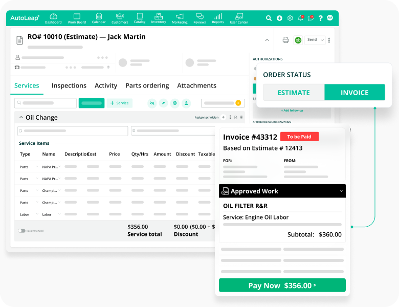 AutoLeap mobile mechanic calendar with route-based job sequencing and booking updates