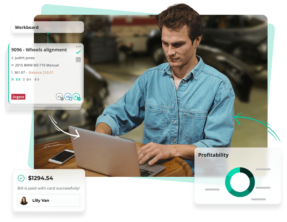 Garage management dashboard overview in AutoLeap