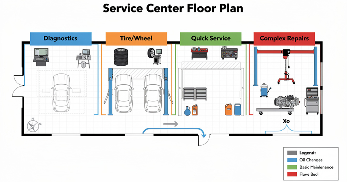 Service Center Floor Plan for Maximum Efficiency