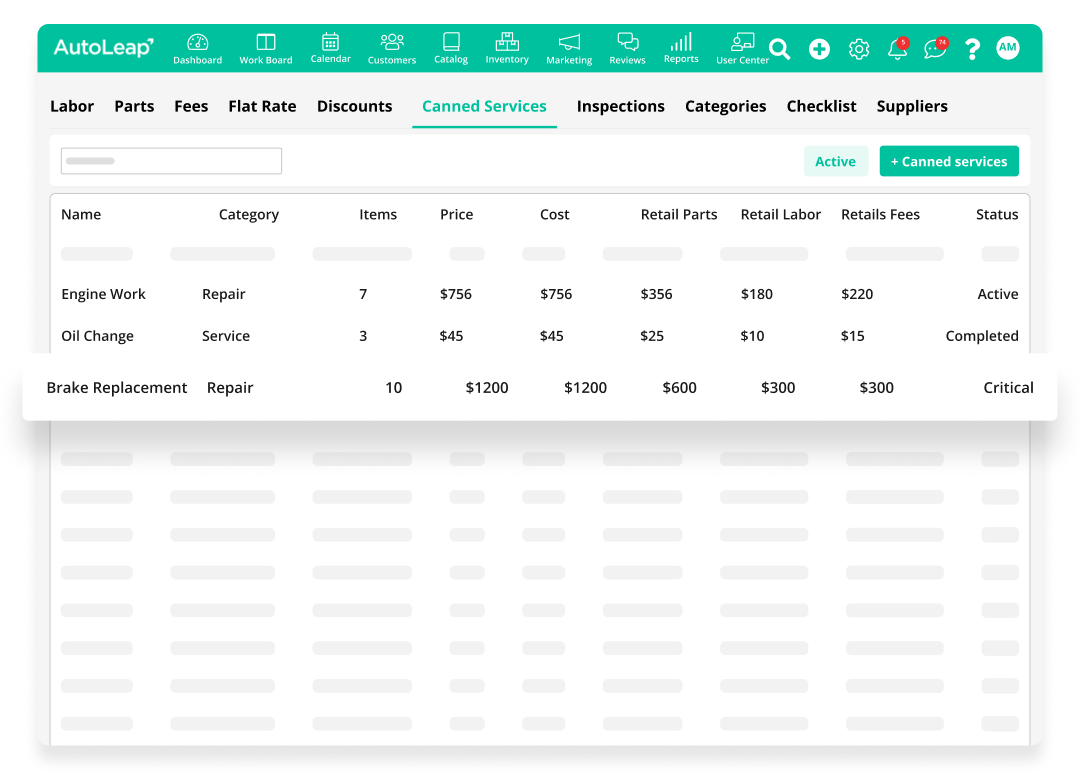 POS step 1 — setting up products and services with prices for quick checkout access